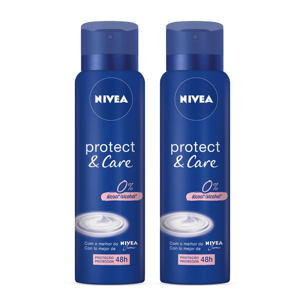 Pack Desodorante Antitranspirante Aerossol 48h Nivea Protect & Care 2 Unidades 150ml