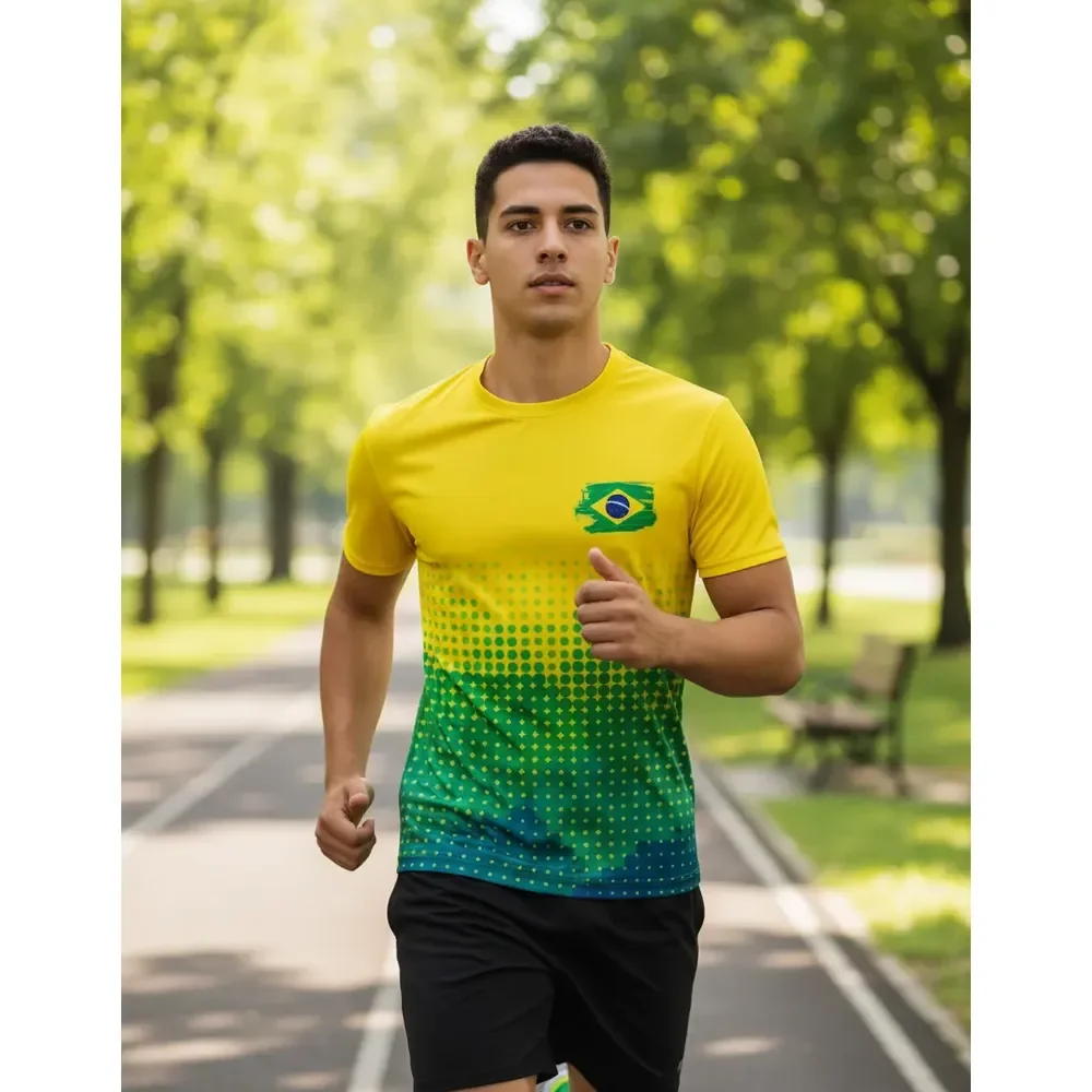 Camiseta Brasil Rumo Ao Hexa Torcida Masculina Futebol Copa Verde E Amarela G
