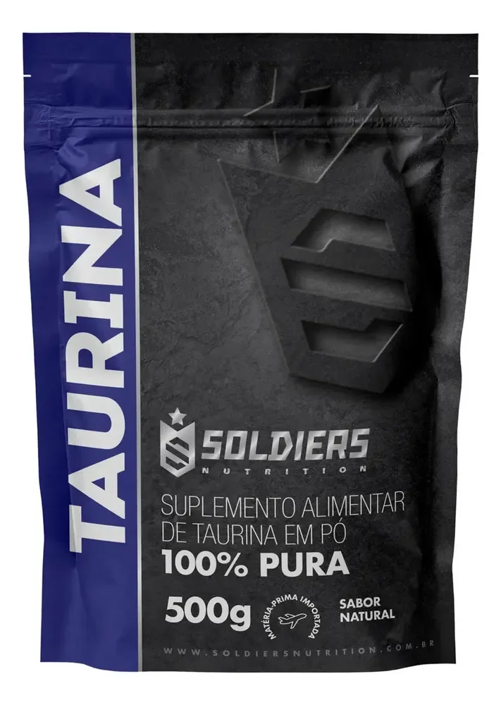 L- Taurina 500g Suplemento Alta Perfomance 100% Pura Importada - Soldiers Nutrition