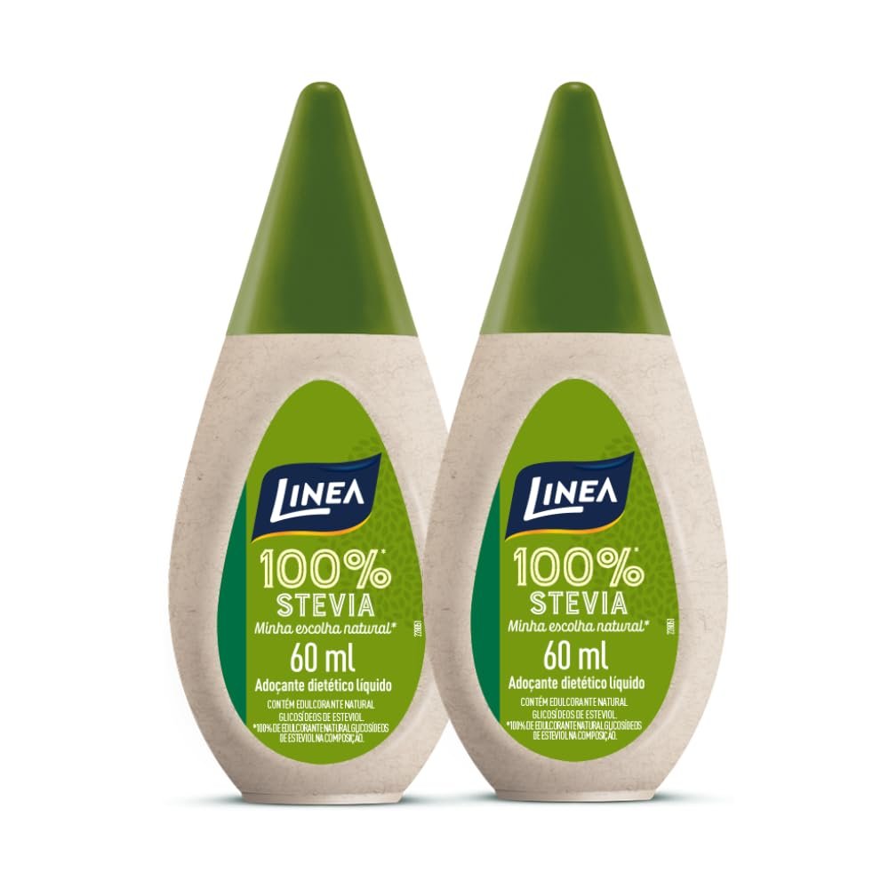 Linea Kit 2 Adoçantes Stevia 100% Natural 60ml - 2º unidade com 50%