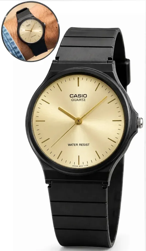 Relógio Cassio Unissex Analógico Preto Pulseira Em Resina Preto Creme