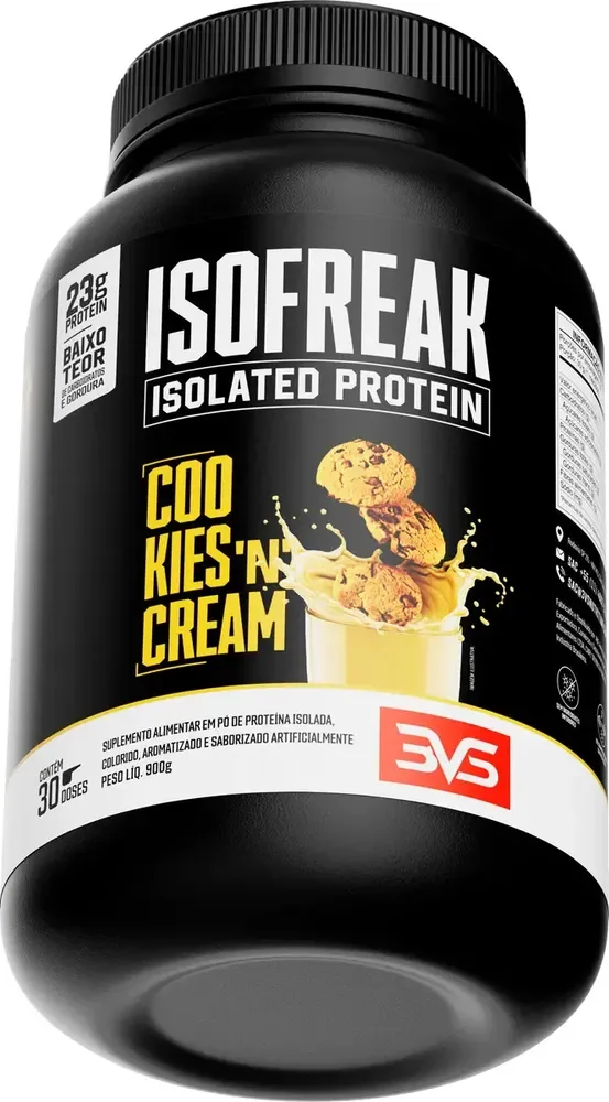 Whey Isolado Isofreak 900g Sabor: Cookies And Cream - Fórmula Avançada Com 23g De Proteína Por Dose