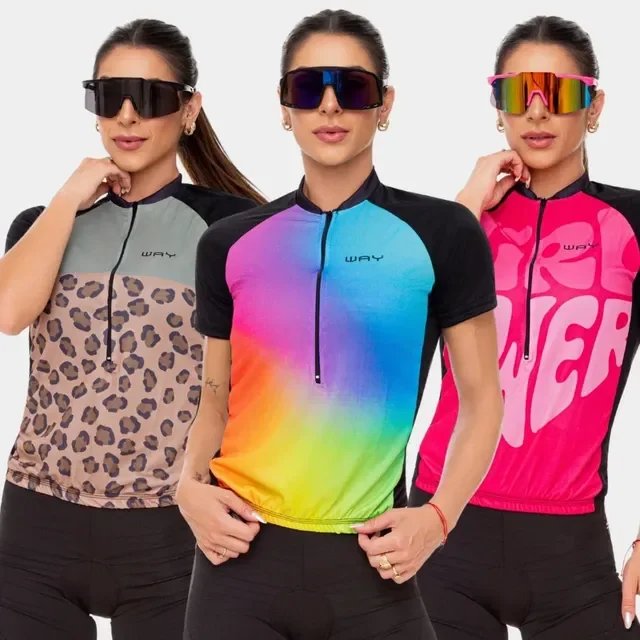 Camisa Camiseta Blusa Ciclismo Bike Traços Rosa Mtb
