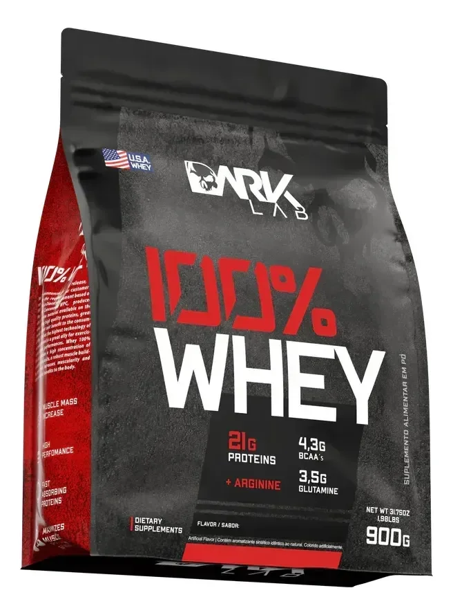 Whey Protein Concentrado 100% 900g Refil Dark Lab Sabor Coco