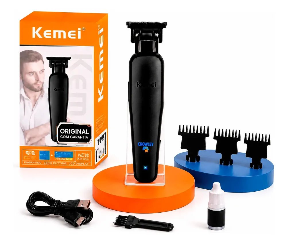 Máquina De Acabamento Profissional Kemei Km-2299 0gap Bivolt Black 127/220v