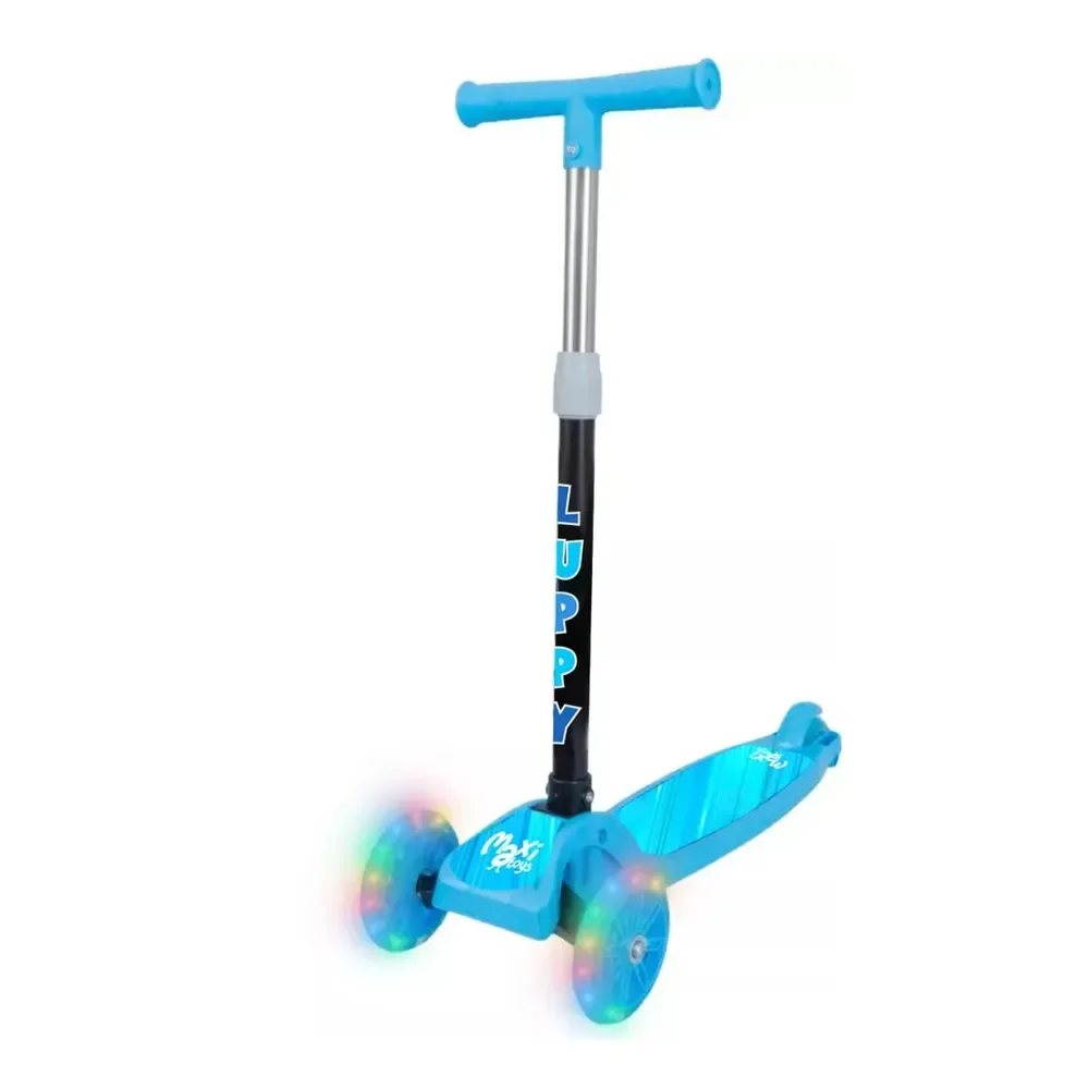 Patinete Infantil 3 Rodas Led Dobrável Luppy Azul Maxi Toys