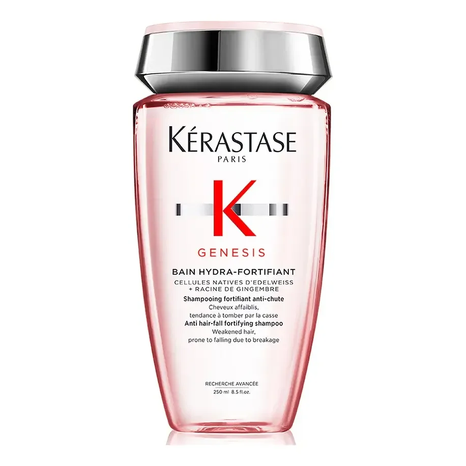 Shampoo Antiqueda Fortificante Com Células Nativas De Edelweiss E Raiz De Gengibre Para Cabelos Oleosos, Finos Ou Normais, Genesis Bain Hydra-fortifiant Kérastase, 250ml