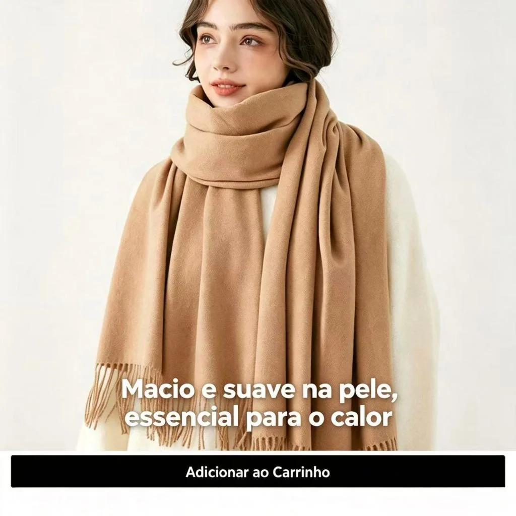 Cachecol Inverno Lenço Pashmina Xale Echarpe GROSSO E FINO Feminino
