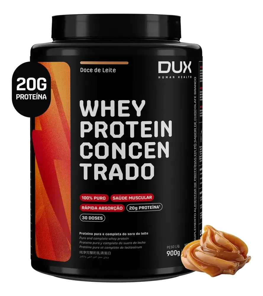 Whey Protein Concentrado Dux Nutrition 900g Pó Unidade Doce De Leite