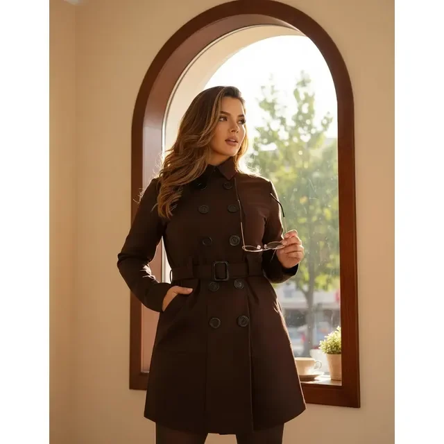 Sobretudo Feminino C/ Botões Casaco De Frio Grosso Inverno