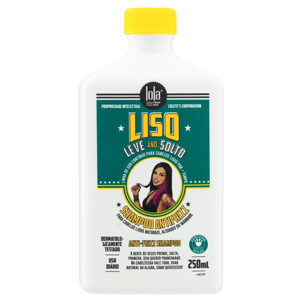 Liso Leve e Solto Shampoo 250ml , Lola Cosmetics