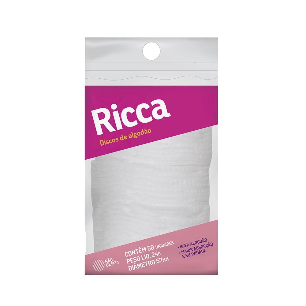 Ricca Discos De Algodão, contém 50