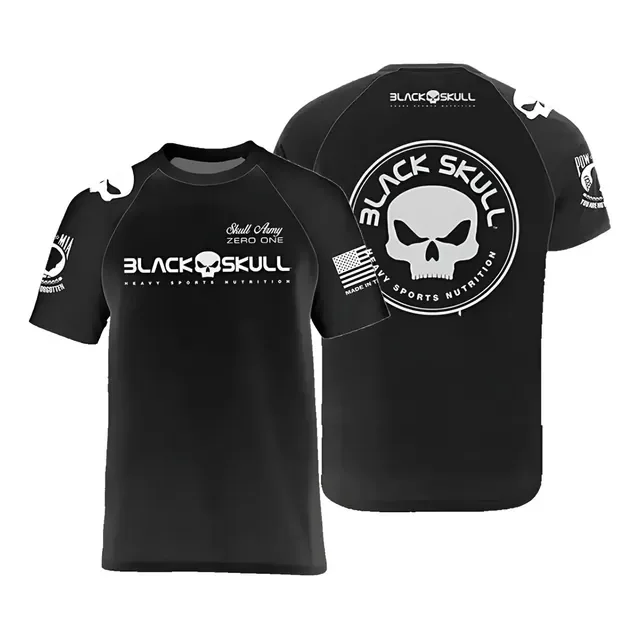 Camiseta Black Skull Caveira Camisa Treino Academy Original