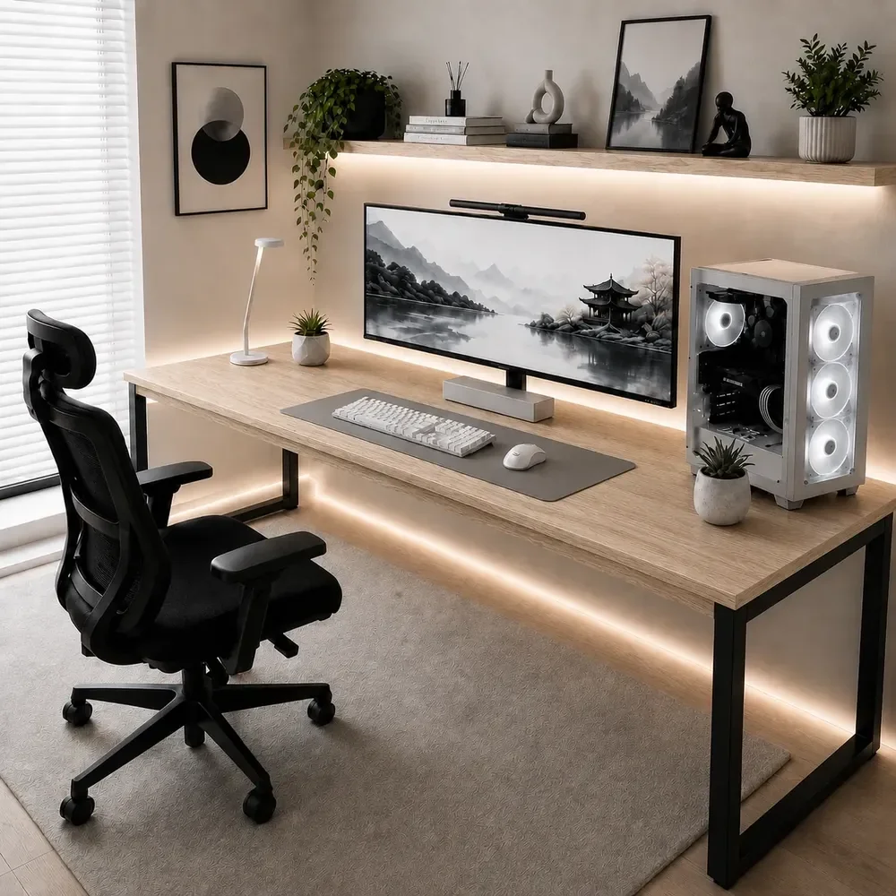 Mesa 150cm Industrial Madeira Para Escritório E Estudos Madeira