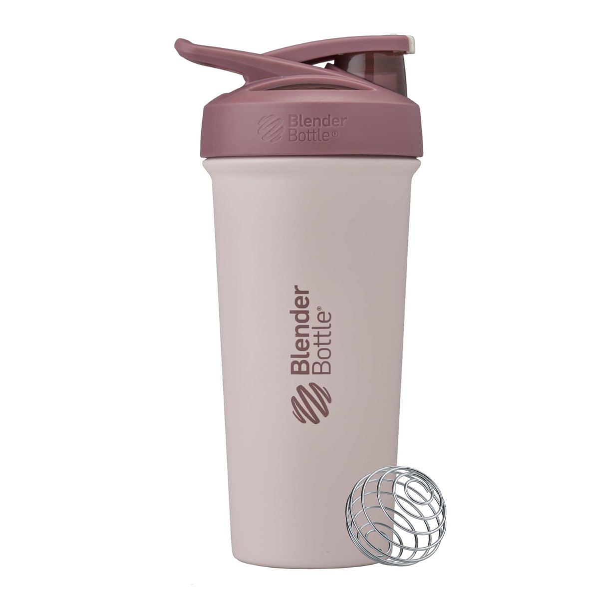 BlenderBottle Garrafa de água Strada Sleek Shaker Cup isolada de aço inoxidável com batedor de arame, 740 ml, vermelho/bronze (Sahara Sunset)