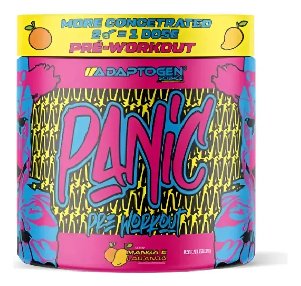 Pré Treino Panic Adaptogen 300g Adaptogen Panic Pre Workout Sabor Manga Com Laranja