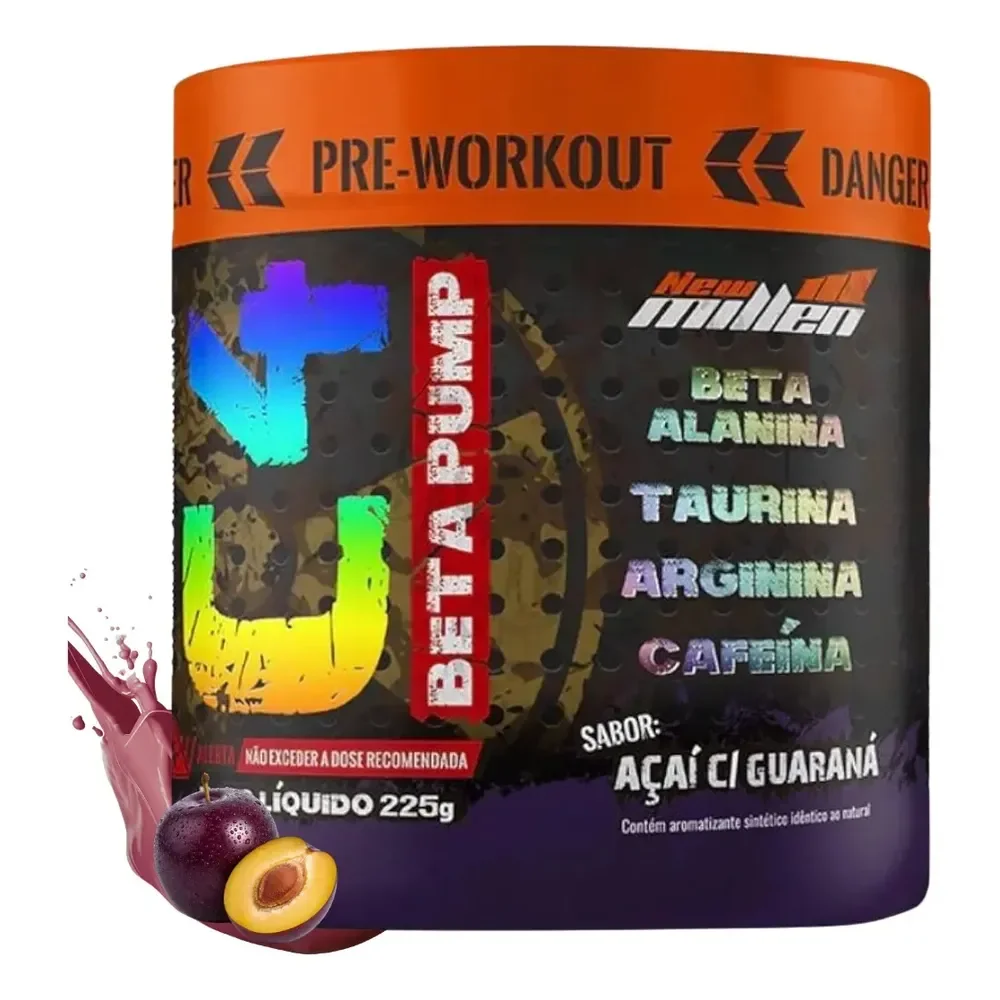 C4 Beta Pump 225g - New Millen - O Melhor Pré Treino Sabor Açaí Com Guaraná