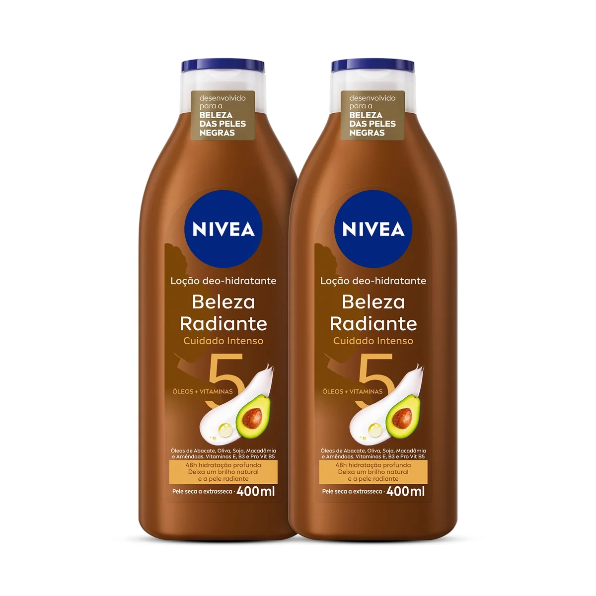 NIVEA Kit Hidratante Desodorante Beleza Radiante Cuidado Intenso 400ml