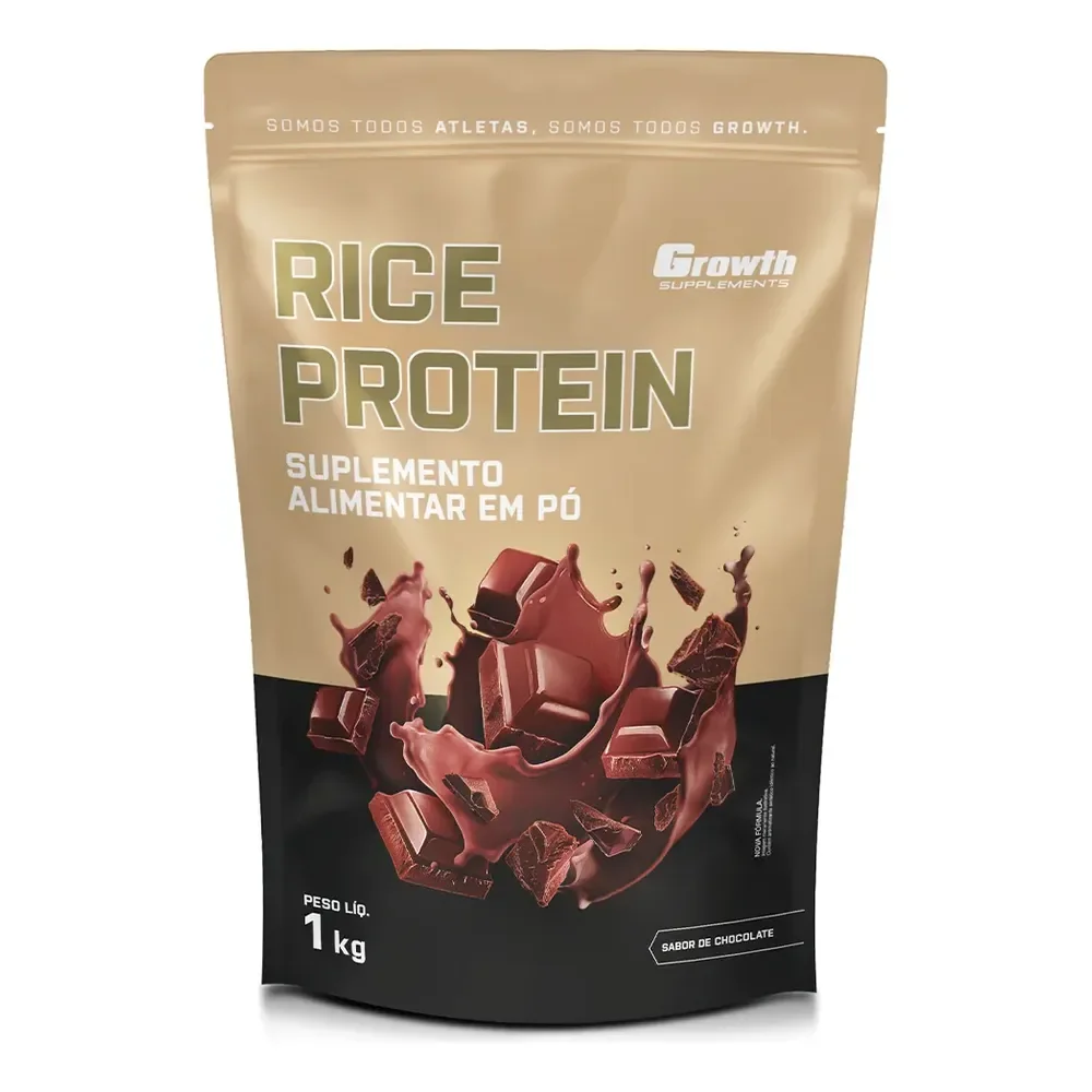 Proteína De Arroz 1kg Growth Supplements - Sabor Chocolate Chocolate