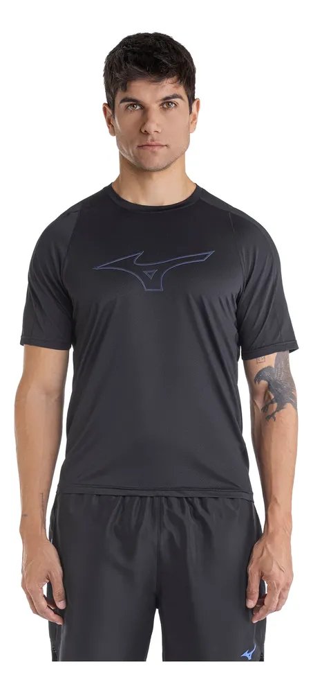 Camiseta De Corrida Mizuno Run Easy 5 Masculina Preto G