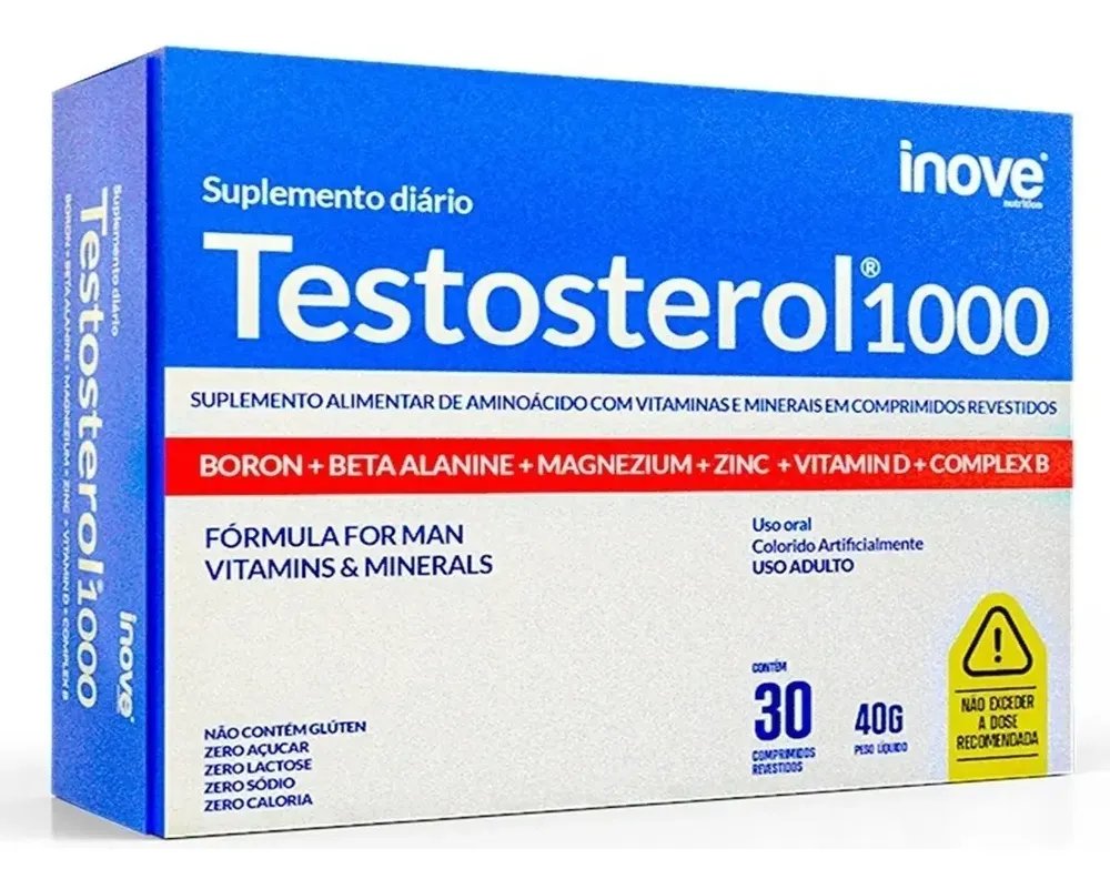 Testosterol 1000 Inove Nutrition Minerais/Vitaminas 30 Comprimidos