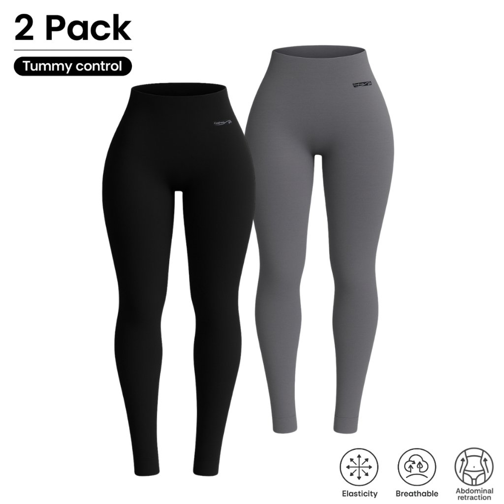 Kit 2 Calças Leggings Cintura Alta e Modeladora Feminina