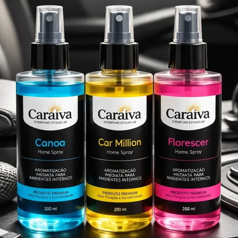 Kit Cheirinho Spray Importado Automotivo Aromatizante 200ml Azul Million/kaiak/blooming