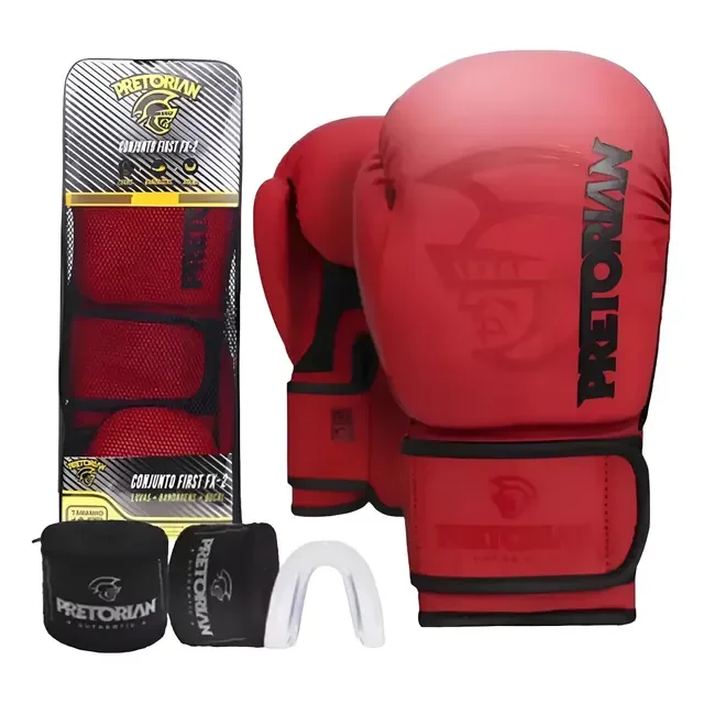 Kit Luva Pretorian Fx2 Boxe Muay Thai + Bandagem + Bucal Nfe