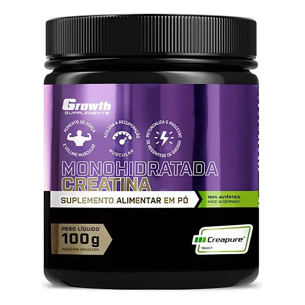 Creatina Monohidratada Creapure Growth Supplements Pura E Sem Sabor 250g