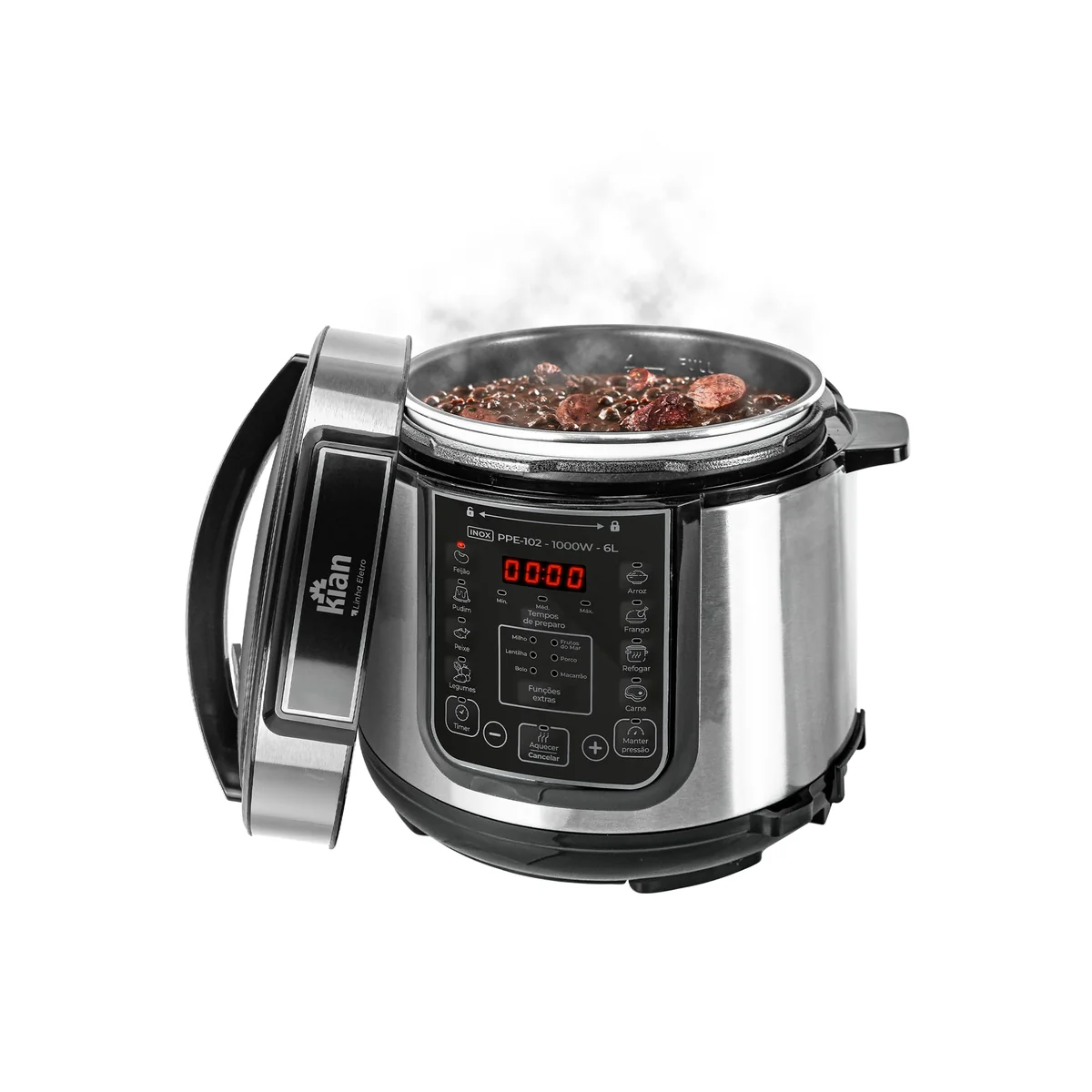 Kian - Panela de Pressão Elétrica 6 litros 127V Inox PPE-102