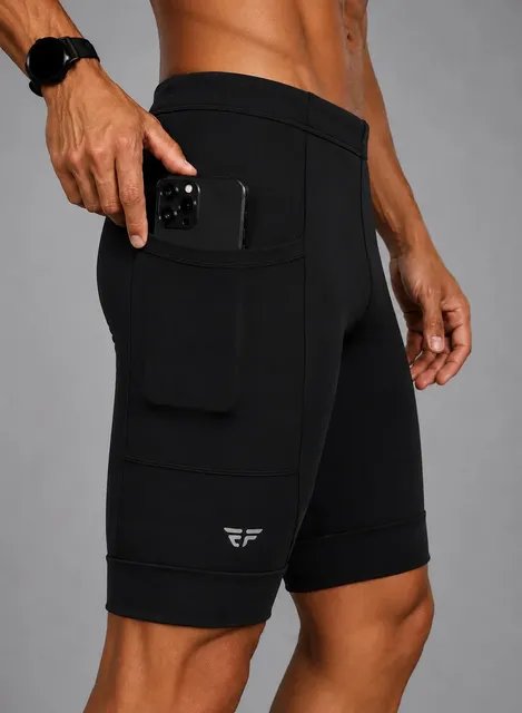 Bermuda De Compressão   Masculina Com Bolso Corrida