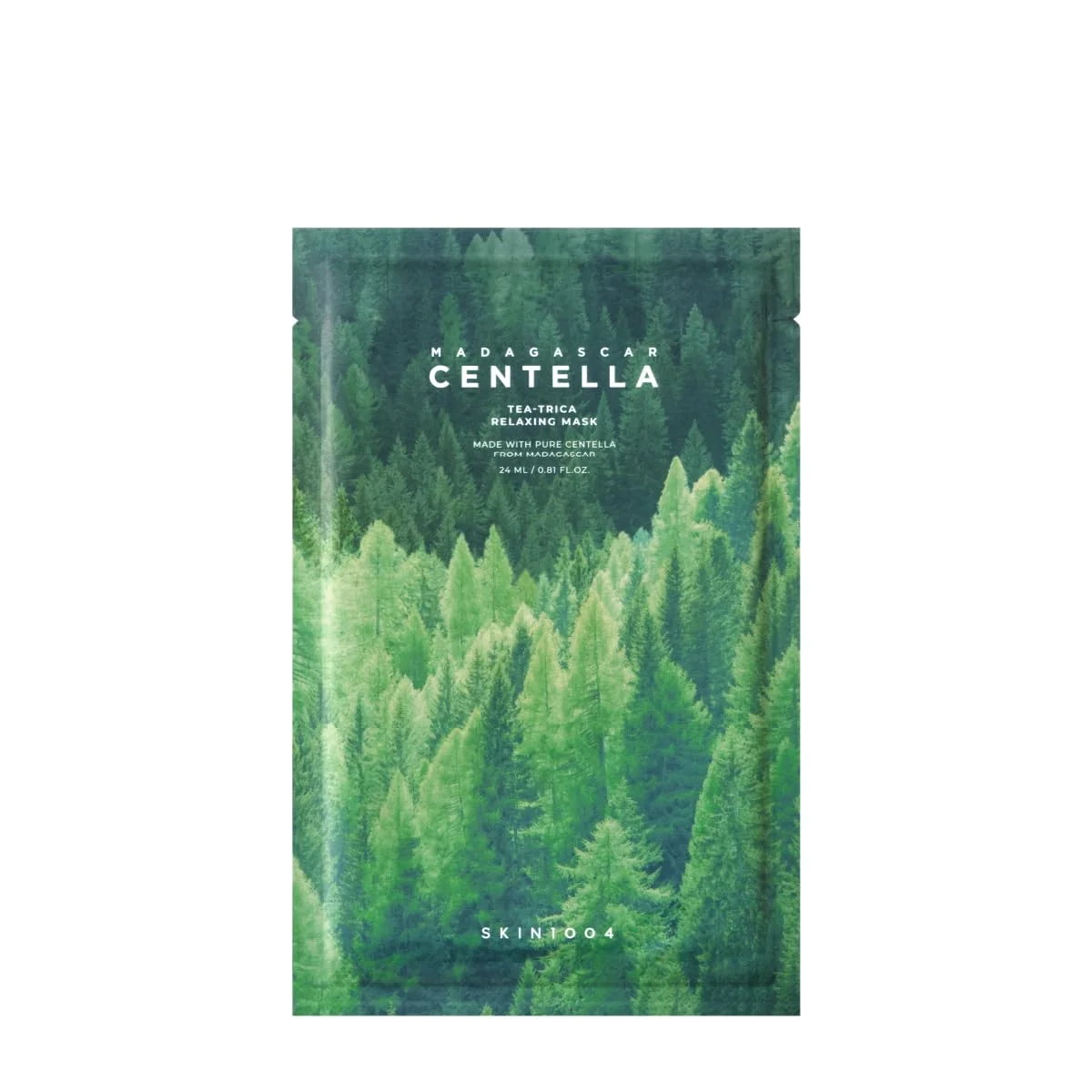 Skin1004 Máscara Facial Tea-Trica Relaxing Sheet Mask com Tea Tree, Centella Asiática e Ácido Salicílico para Purificar, Acalmar e Proteger C/1 un
