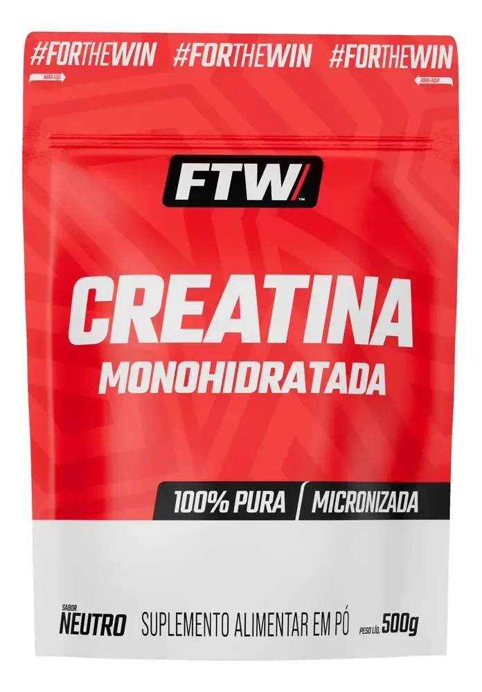 Creatina Monohidratada Pura 500g Refil Suplemento em Pó 100% - FTW