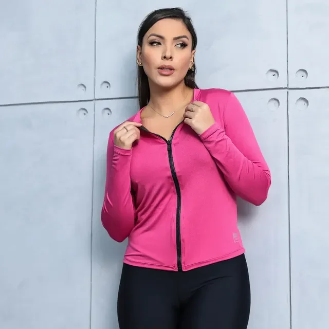 Casaco Fit Blusa Treino Proteção Solar Uv Corrida Academia