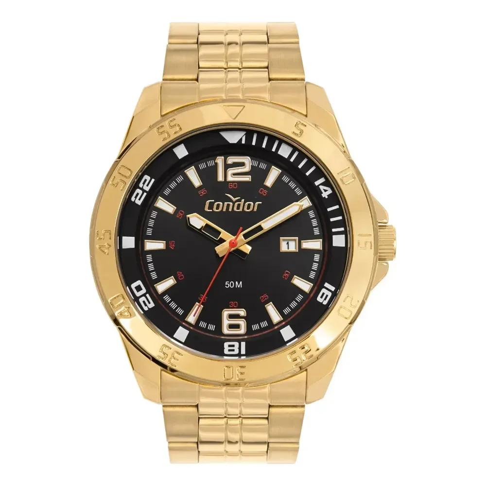 Kit Relógio Condor Masculino Dourado Co2115mwi/k4p Dourado Preto