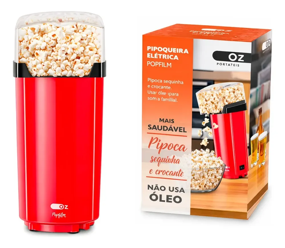 Pipoqueira Elétrica Portátil Sem Óleo Fritura Ar Quente Vermelho 220v 220v