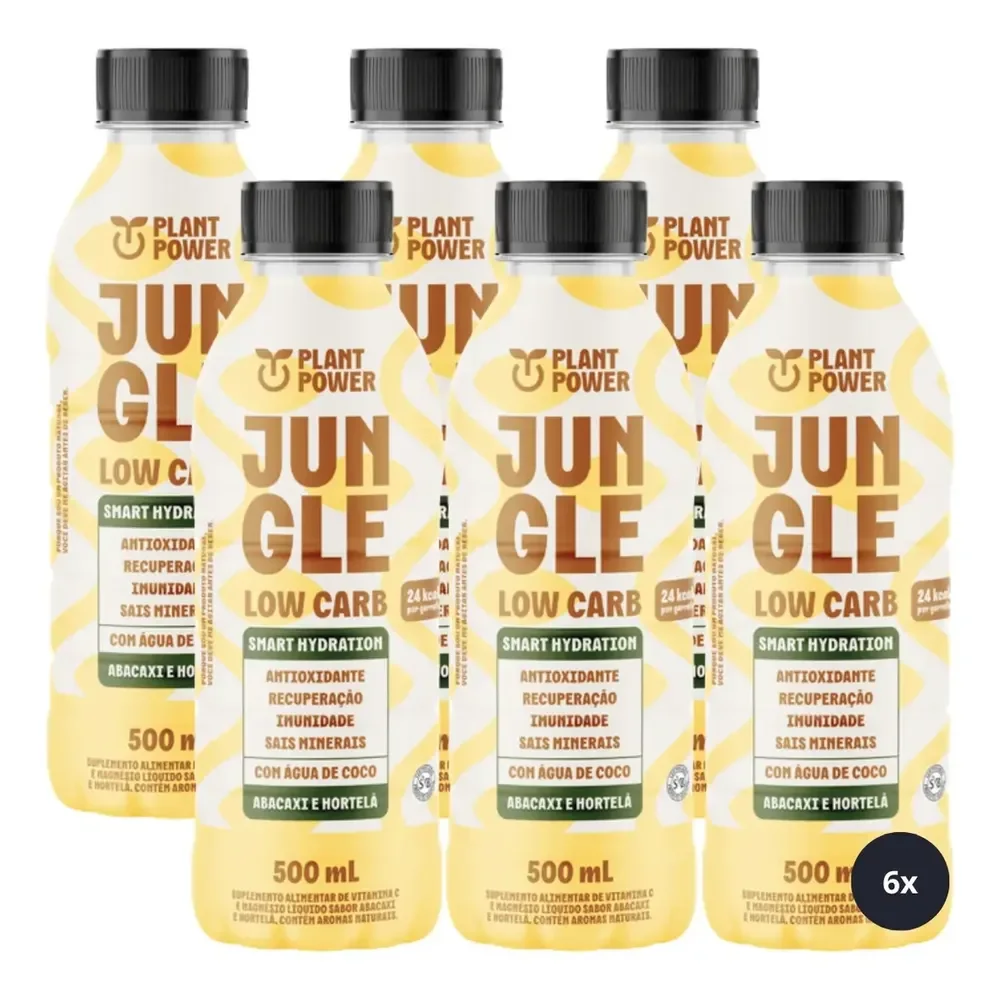 6x Isotônico Jungle Plant Power Abacaxi E Hortelã 500ml