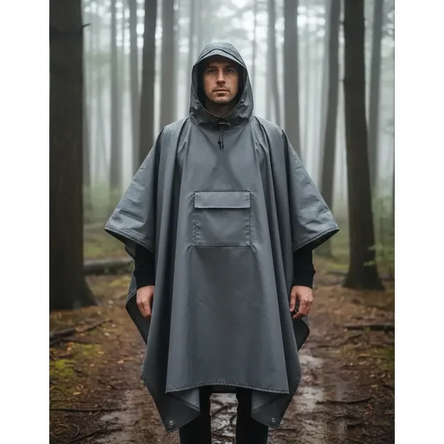 Capa De Chuva Com Capuz Leve Conjunto Multifuncional