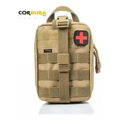 Bolsa Tática Primeiros Socorros Organizador Emergência Cor Tan