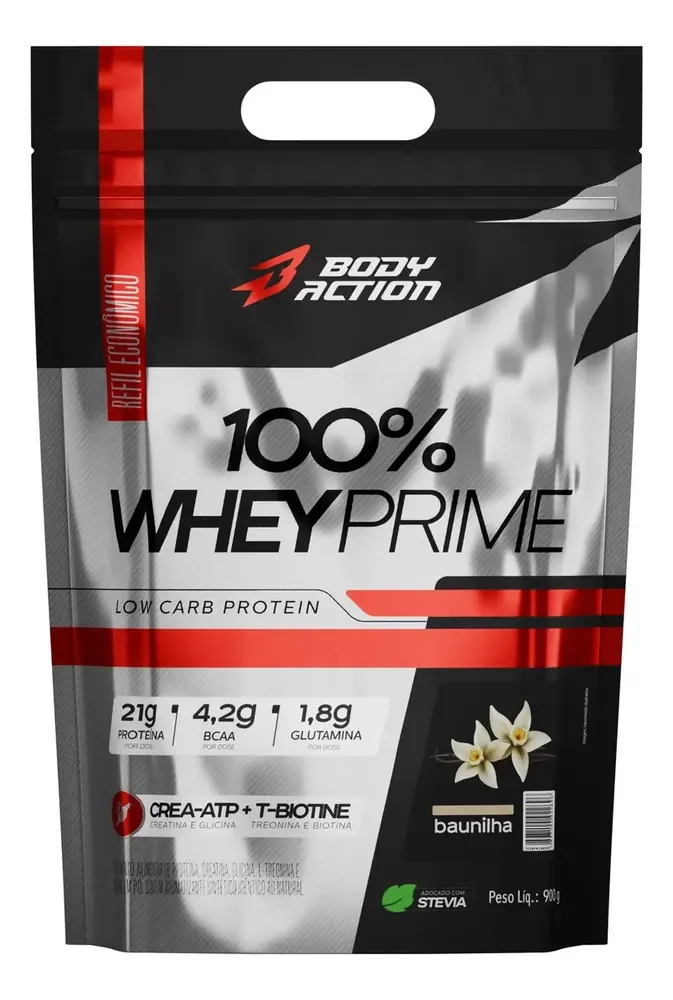 Bodyaction - Pro-F - 100% Whey Protein - Concentrado Prime Refil Low Carb Creatina - Sabor Baunilha