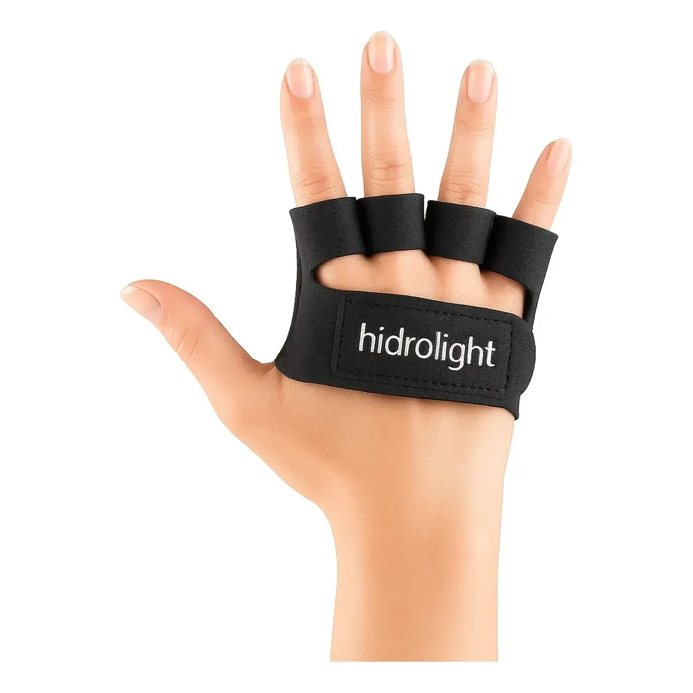 Luva De Neoprene Mini Palma Hidrolight Para Musculação E Academia Preta Tamanho P Preto Liso