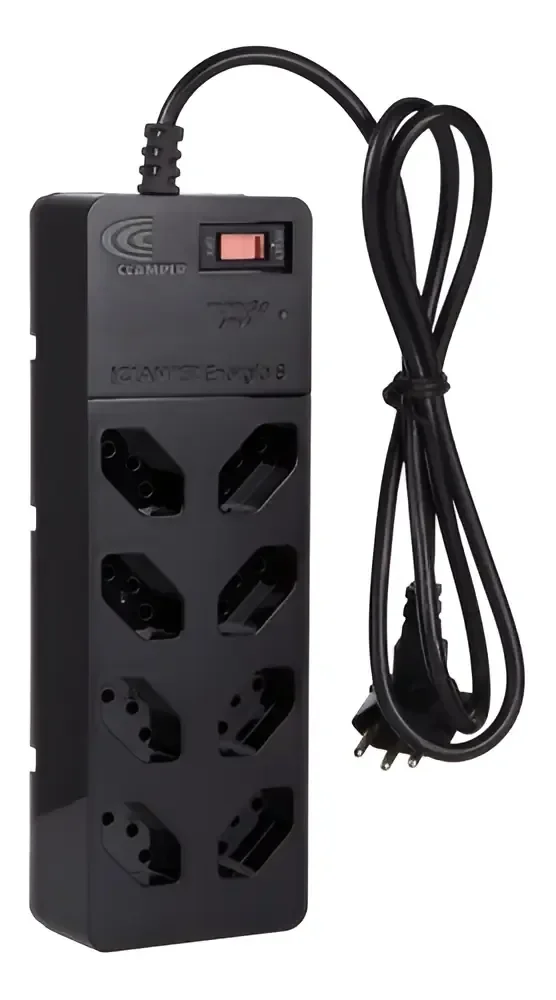 Filtro De Linha com DPS iCLAMPER Energia 8 Tomadas Régua com Tecnologia LCF