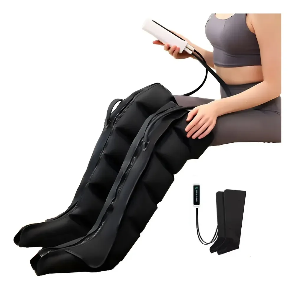 Bota Compressão Recuperação Muscular Massagem 127/220v Preto