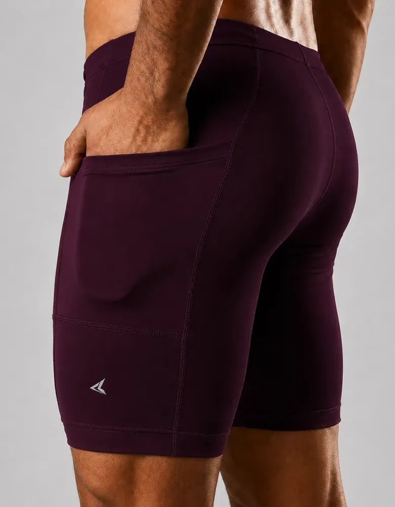 Bermuda Corrida Com Bolso Masculina Short Compressão Roxo Liso M