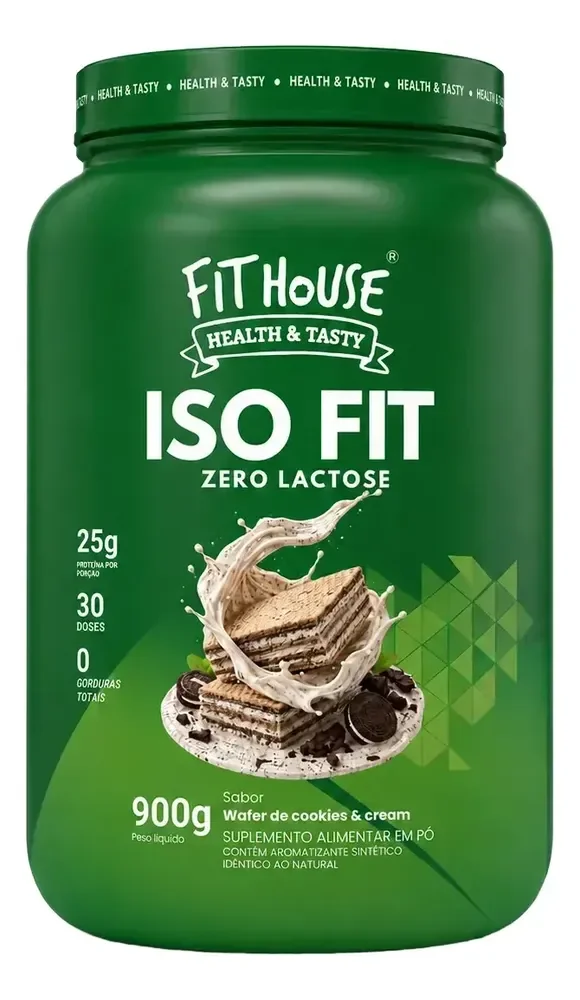 Iso Fit Proteina Isolada Zero Lactose Fit House 900g Wafer De Cookies And Cream