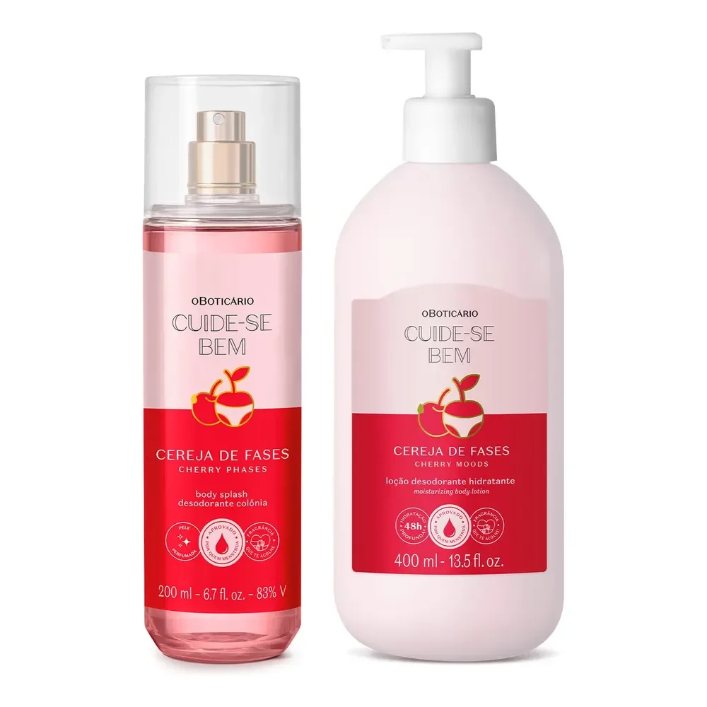 Combo Cuide-se Bem Cereja De Fases: Body Splash 200ml + Loção Corporal 400ml