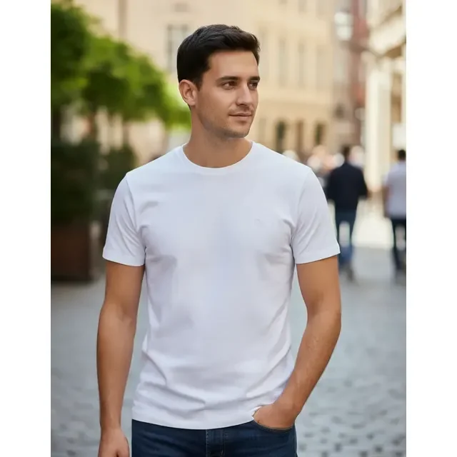 Camiseta Masculina Básica Slim Algodão - Várias Cores Ogochi