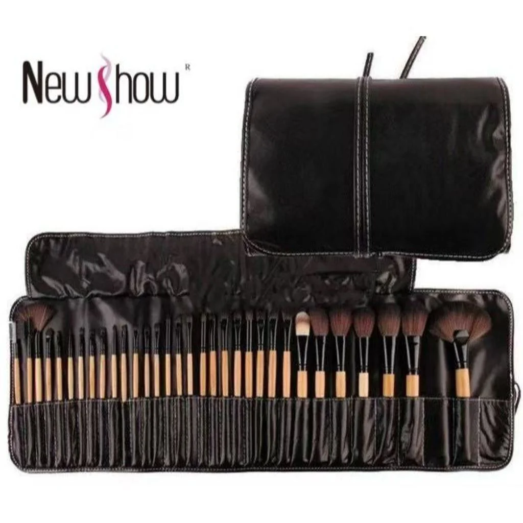 Kit 32 Peças Conjunto De Pincéis De Maquiagem Para Pó Sombra Delineador Lábios com estojo