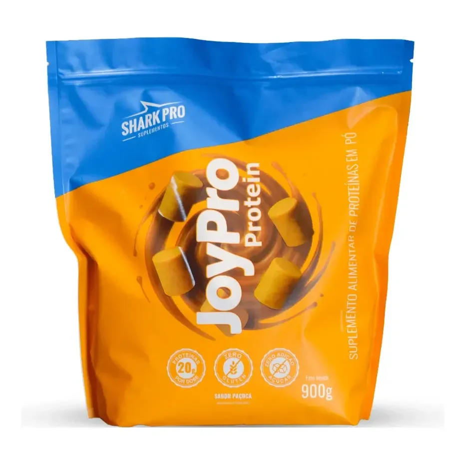 Whey Joypro Shark Pro Refil 900g Proteína Com Colágeno Paçoca