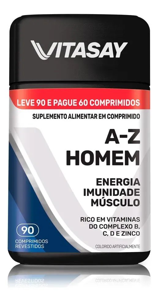 Suplemento Alimentar Vitasay A-z Homem 90 Comprimidos Sem Sabor